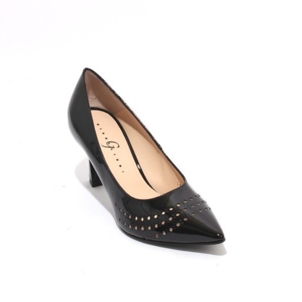ITALIAN Black Patent Leather Pointy Heel Pumps
